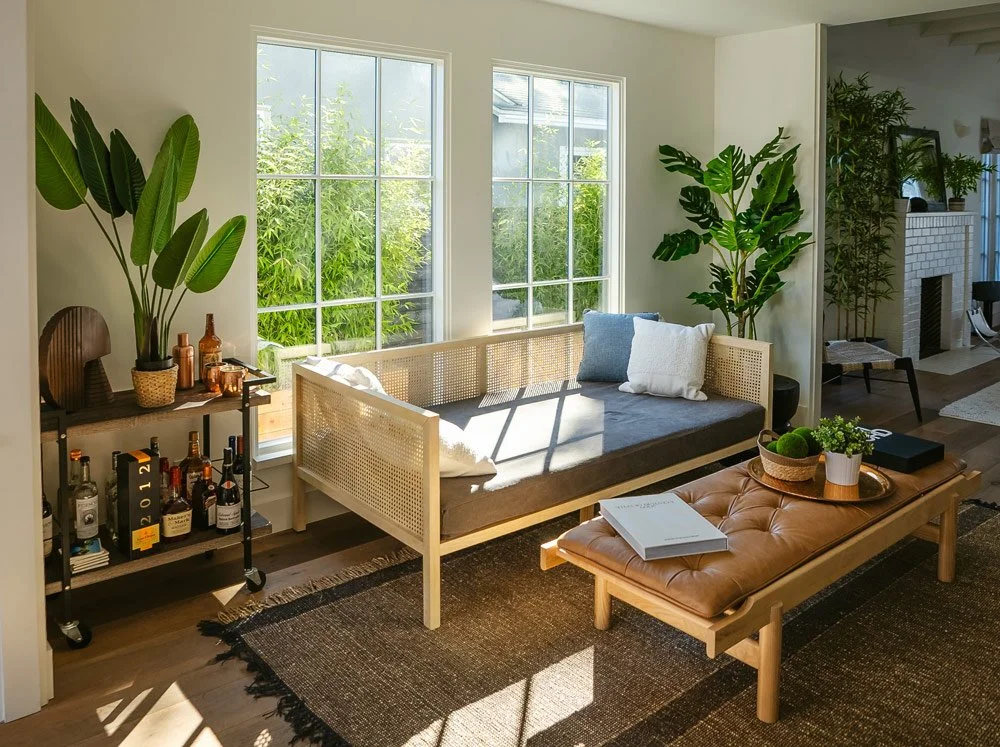 Natural light daybed room with massive windows in Mar Vista California